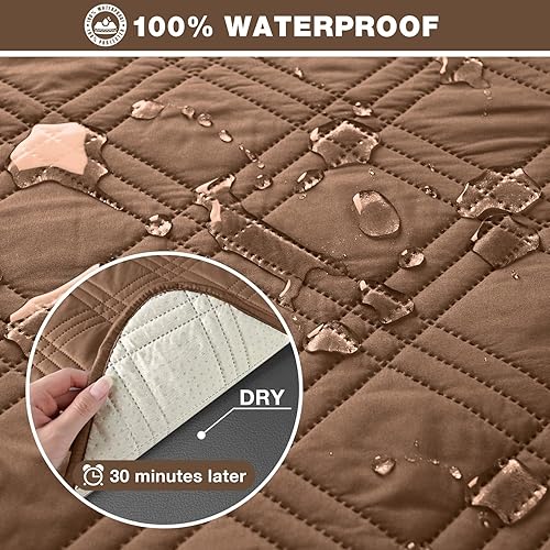 Miniatura 227 de TAOCOCO Funda para silla reclinable 100% impermeable con correas dobles, fundas antideslizantes para silla reclinable con bolsillo, protector