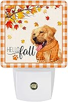 Vista 1 de Luz nocturna LED enchufable, lámpara de noche con sensor automático, luces nocturnas enchufables a la pared, diseño de hojas de arce de perro