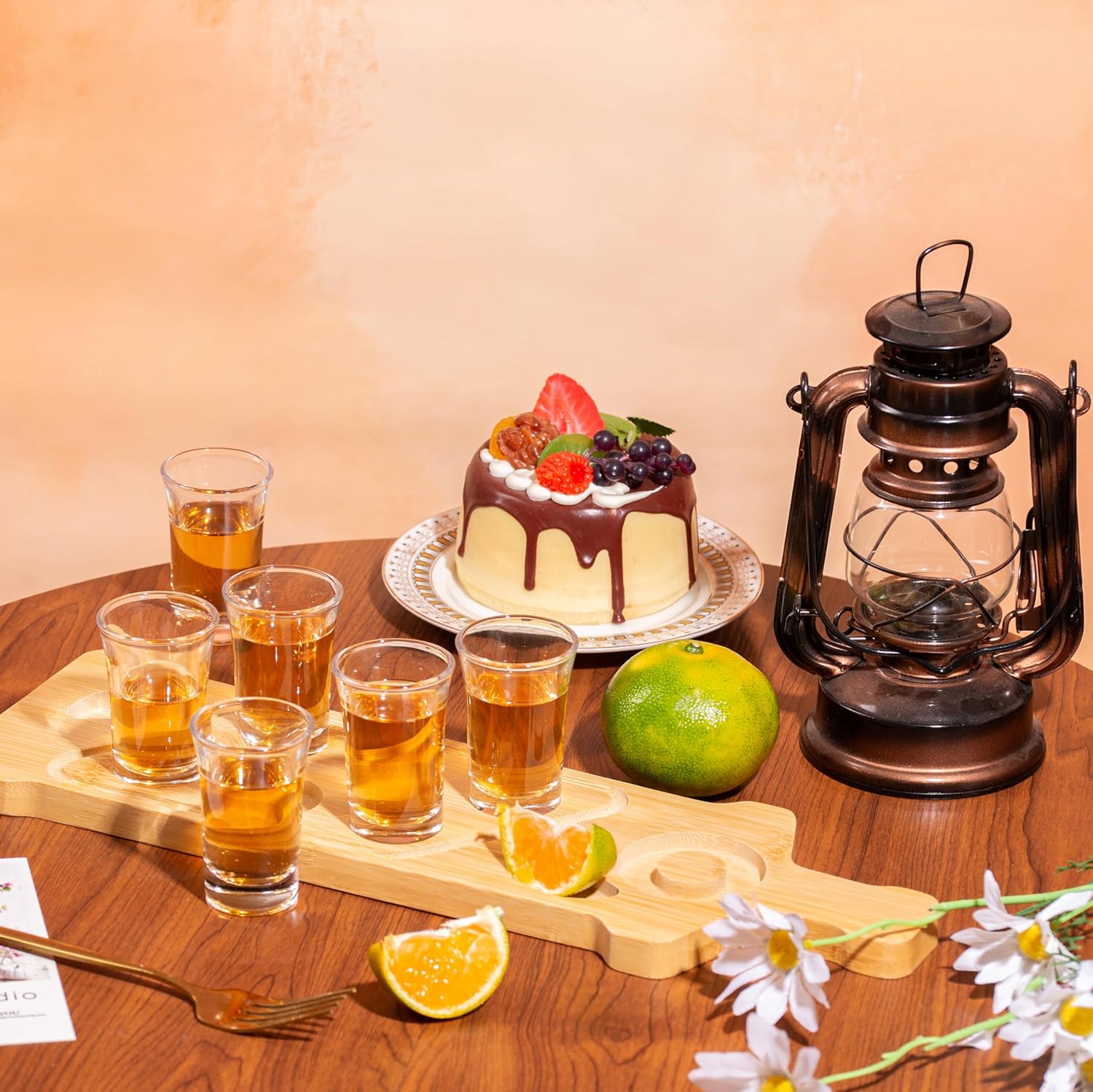 Tequila Shot Board Set - Serving Tray with 6 Glasses, Lemon Space, Salt Rimmer - 1.5 Oz Shots Holder for Margarita, Liquor, Party - Image 6