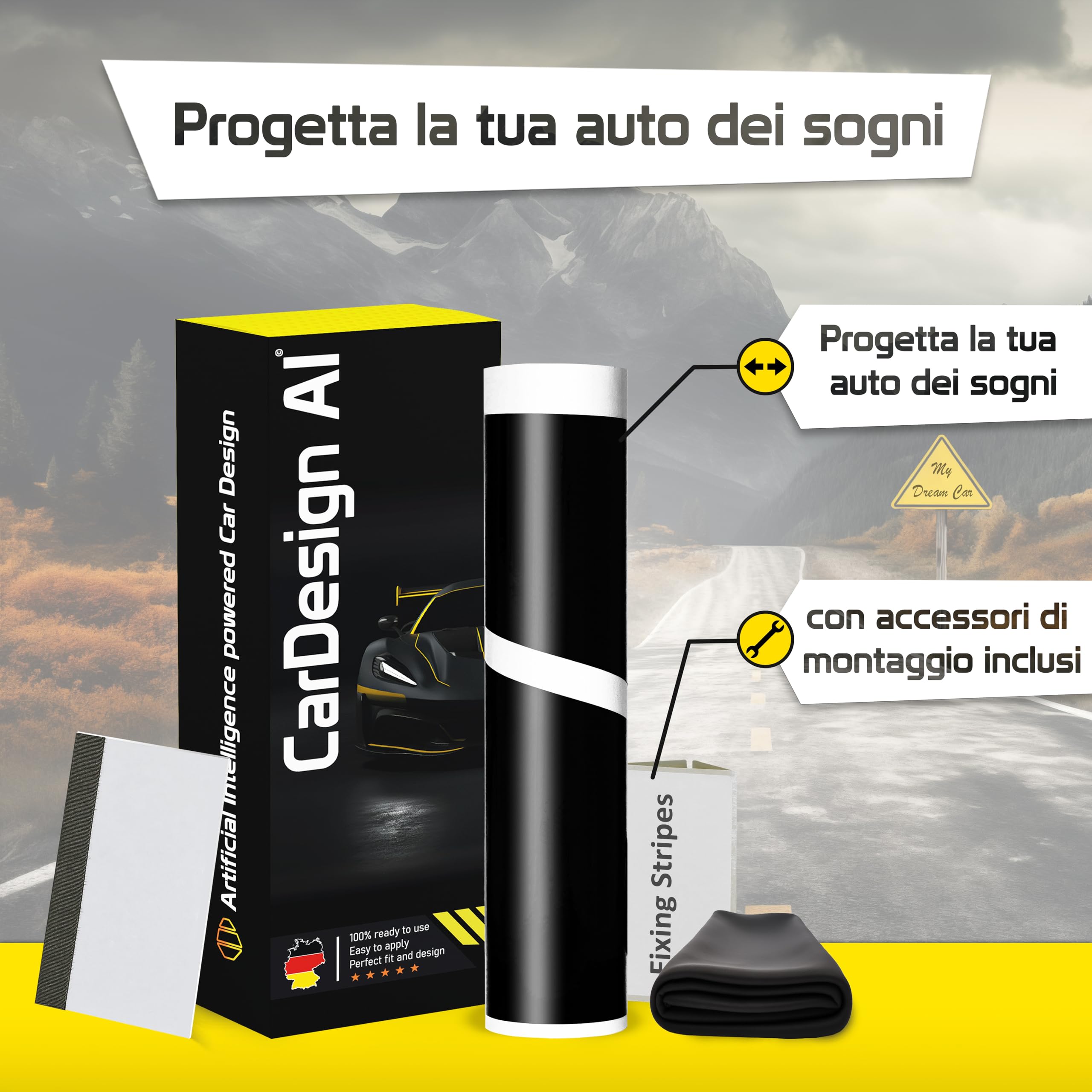 Pellicola protettiva montante B/C esterno per Mercedes SLK R171 2004-2014 nero lucido