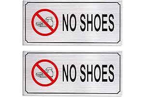 2-Pack No Shoes Signs: A Barefoot Courtesy Call for Your Home or Office