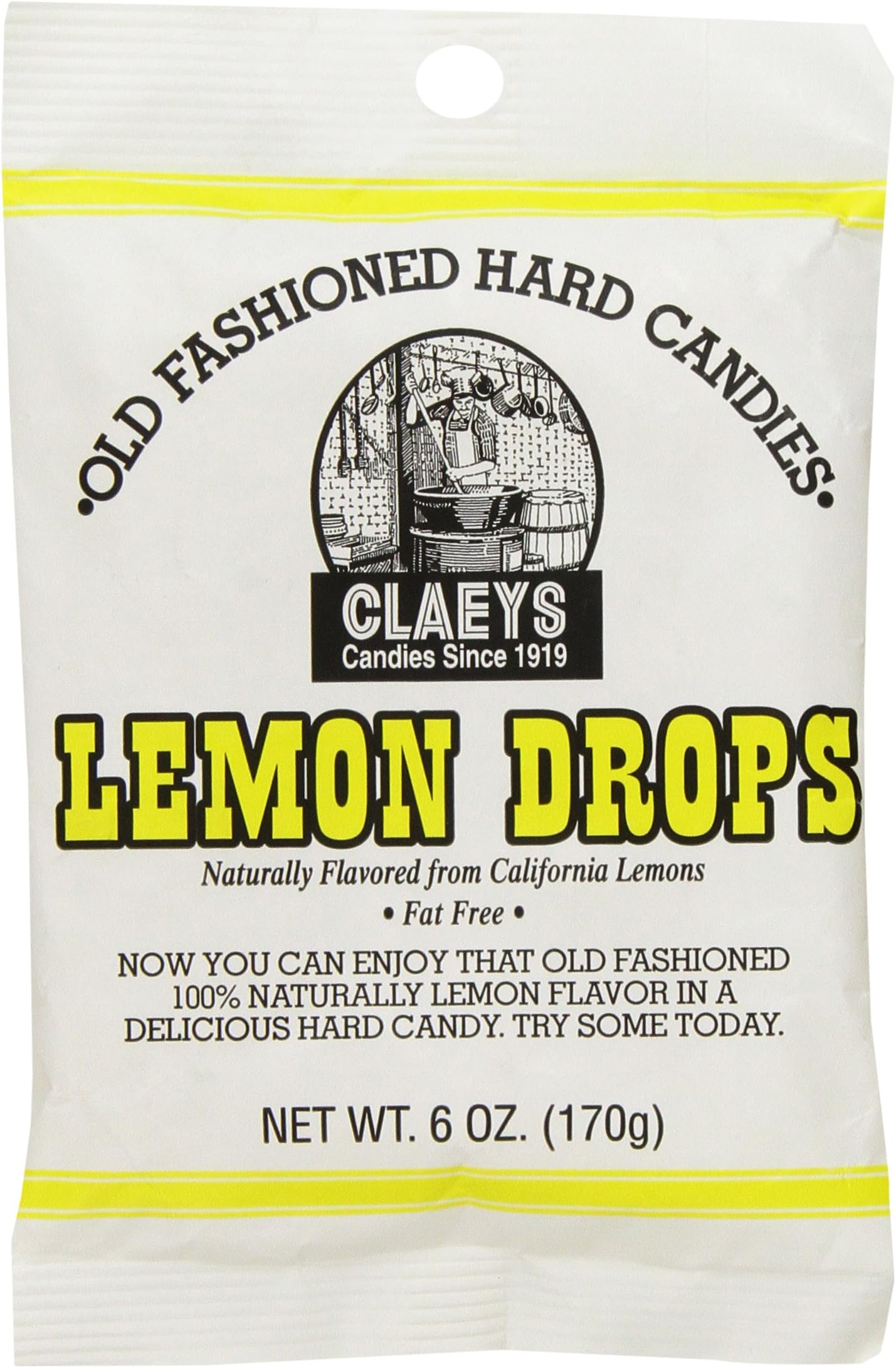 Claey's Old Fashioned Hard Candy Lemon, 6 Ounce