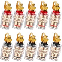 10PCS 4mm Pure Copper Transparent Banana Binding Posts Red&Black | 10PCS 5Red+5Black 4mm pure copper transparent banana binding posts, high conductivity for speaker, amp & wall plate wiring.