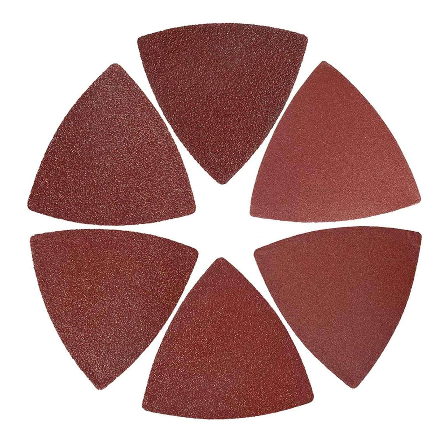 60PCS Triangular Hook & Loop Multitool Sandpaper, 80mm Aluminum Oxide Random Orbital Sander Papers Fit 3-1/8 Inch Oscillating Multi Tool Sanding Pad(10 Each of 40 60 80 120 180 240)