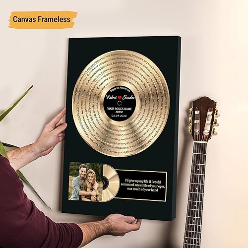 Vista 153 de VICILO Póster de letras de canciones personalizadas, enmarcado, lienzo personalizado, arte de pared, regalos para el día de San Valentín para él