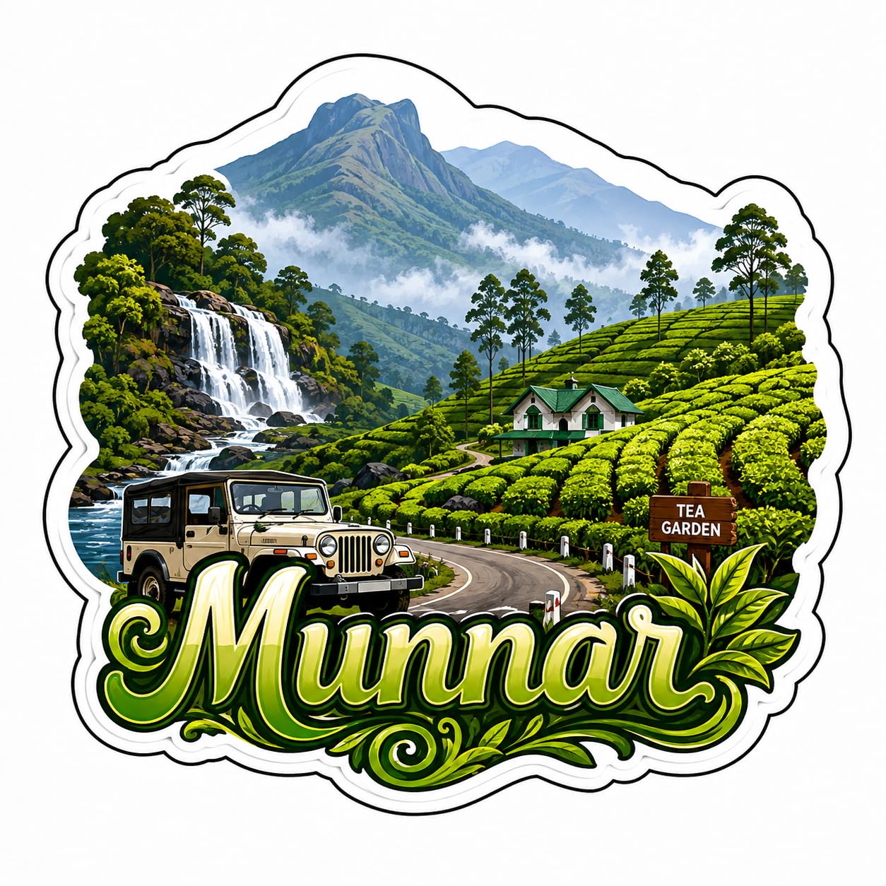 Munnar Fridge Magnet - Wooden Souvenir Gift -1 Munnar Fridge Magnet - Wooden Souvenir Gift -1