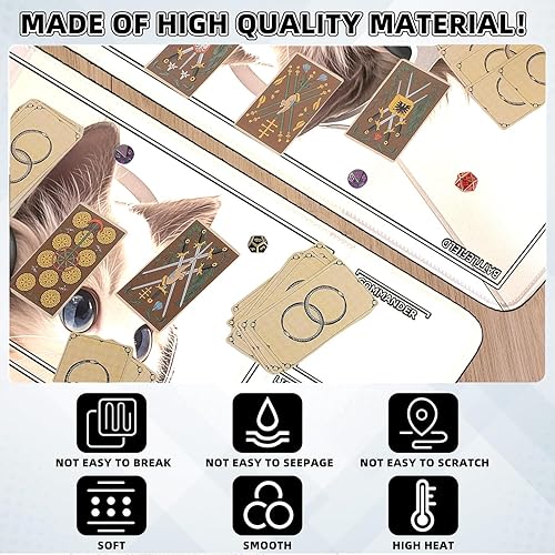 Vista 54 de MTG - Tapete de juego con bordes cosidos, parte inferior de goma antideslizante, tapete de juego TCG para gatos, superficie de goma lisa, tapete