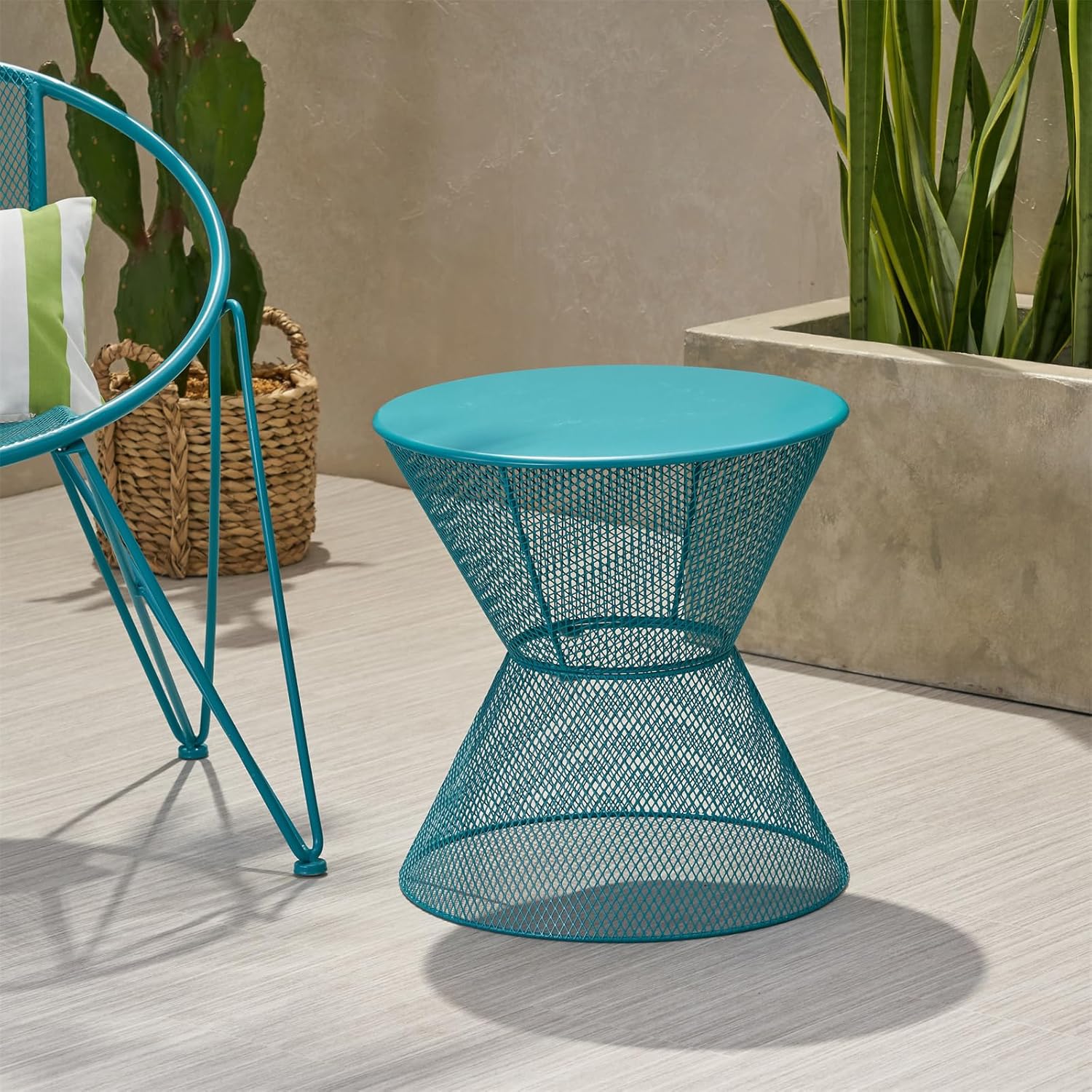 Modern Dining Table, Patio Decoration Table with Stylish and Durable Design, Open Storage Space, Compact Design, Perfect for Garden, Backyard and Patio