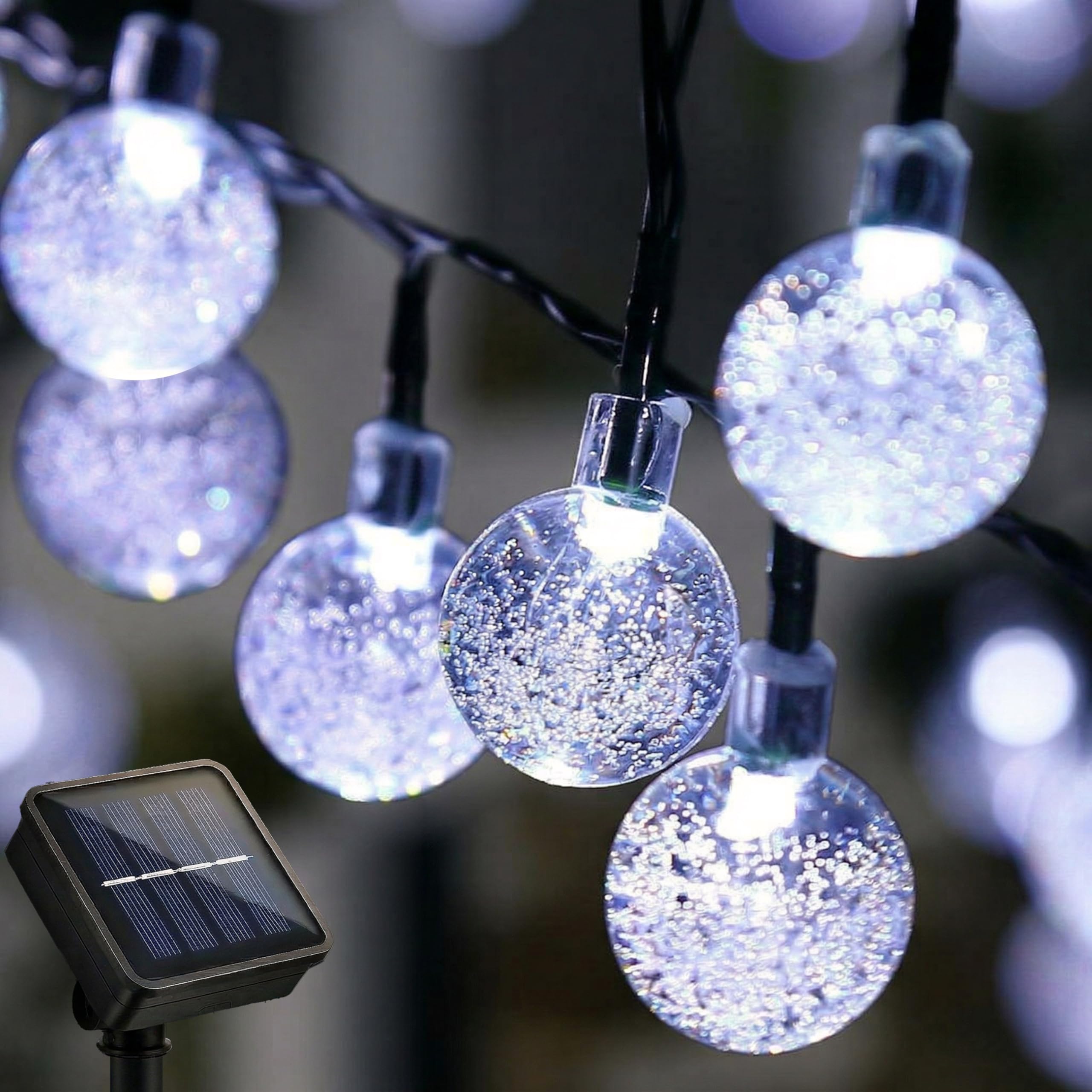 Geezy The Magic Toy Shop Solar Crystal Ball String Lights With 30 Leds Outdoor Garden Fairy Lamp White