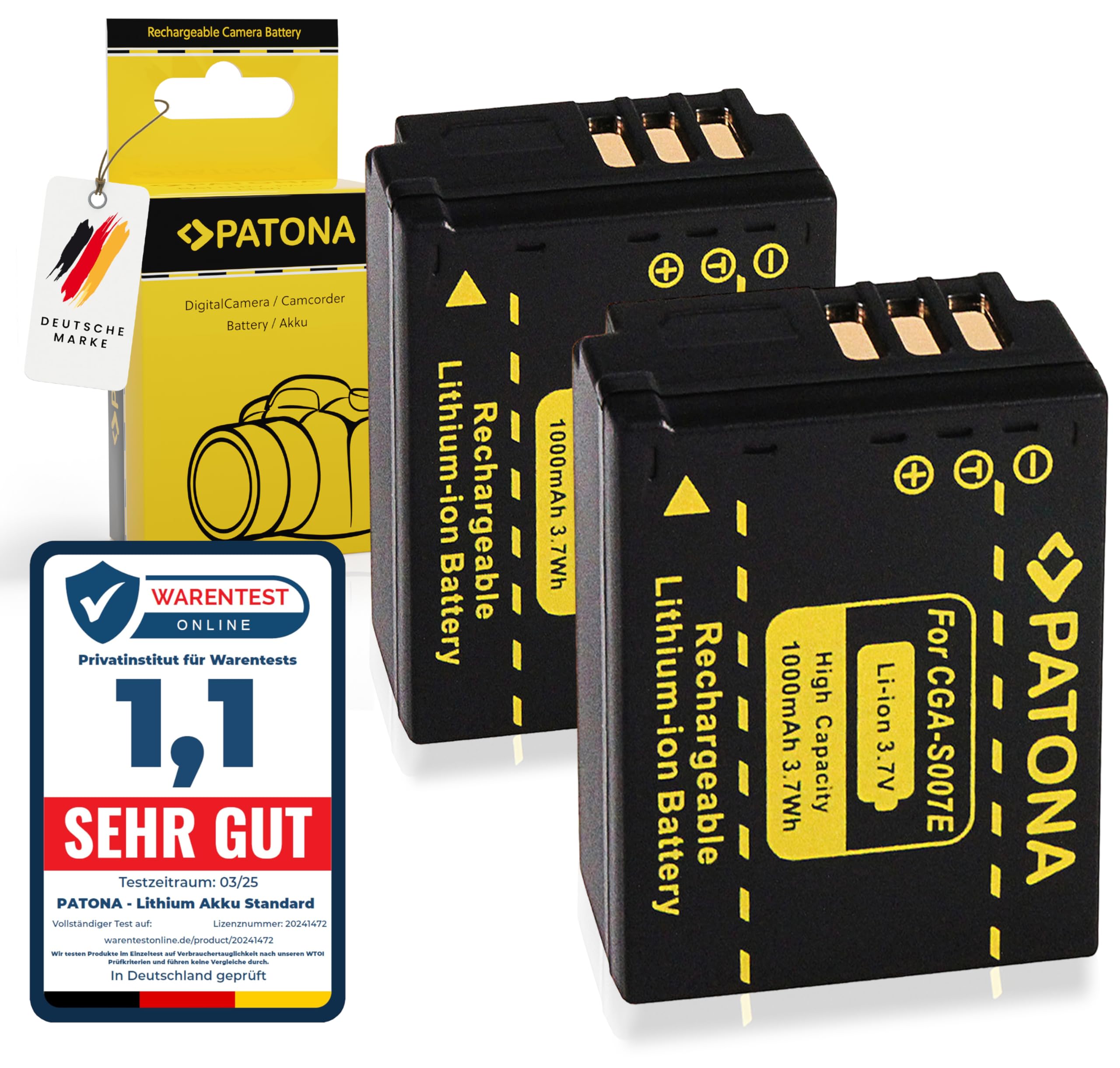Dot.Foto CGA-S007E, DMW-BCD10 Premium 3.7v / 1000mAh Akku für Panasonic Lumix DMC-TZ1 TZ2 TZ3 TZ4 TZ5 DMC-TZ11 DMC-TZ15 DMC-TZ50