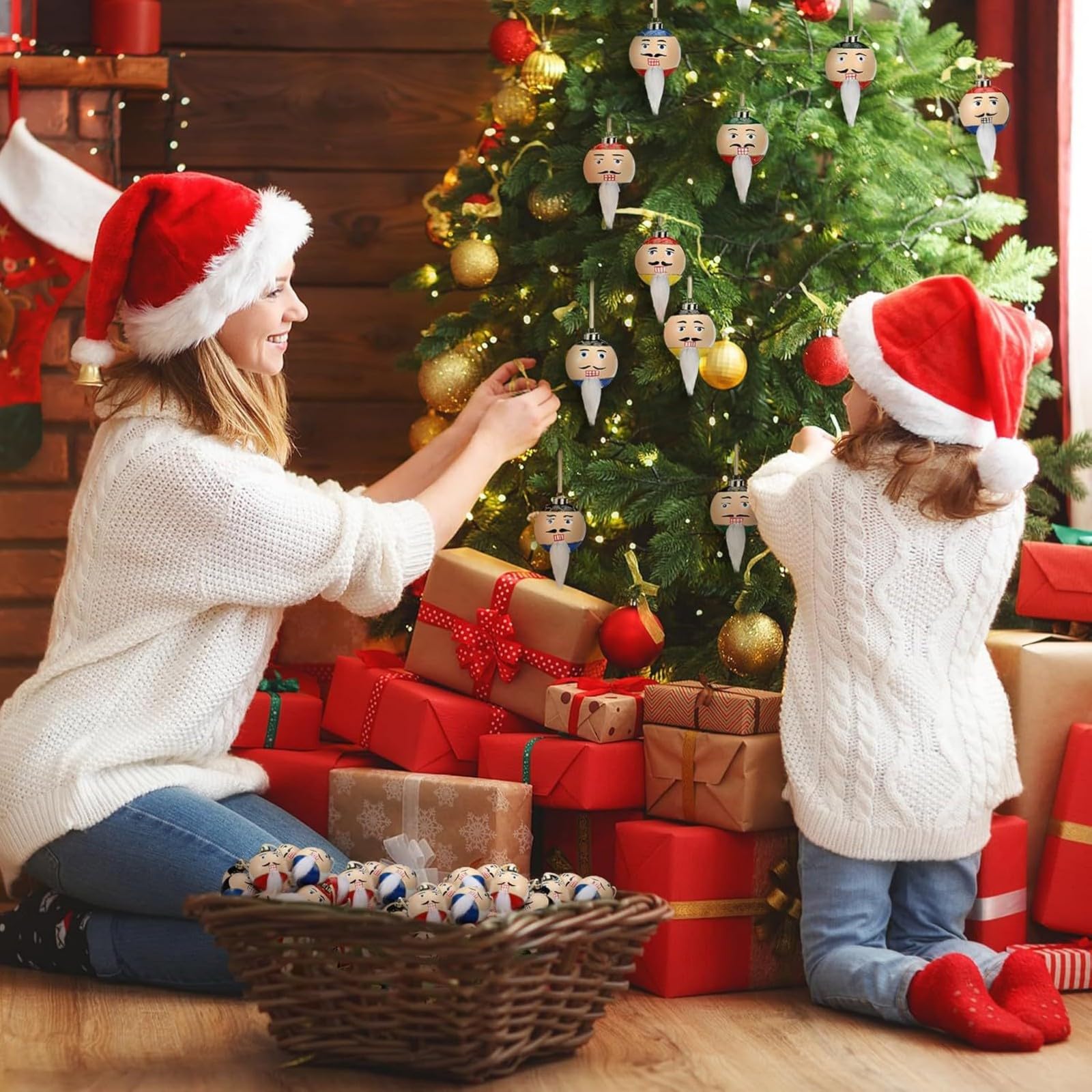 12 palline in plastica da appendere, infrangibili, decorazione per albero di Natale, per caminetto, porta, scale, parete, in plastica, ornamenti per festival