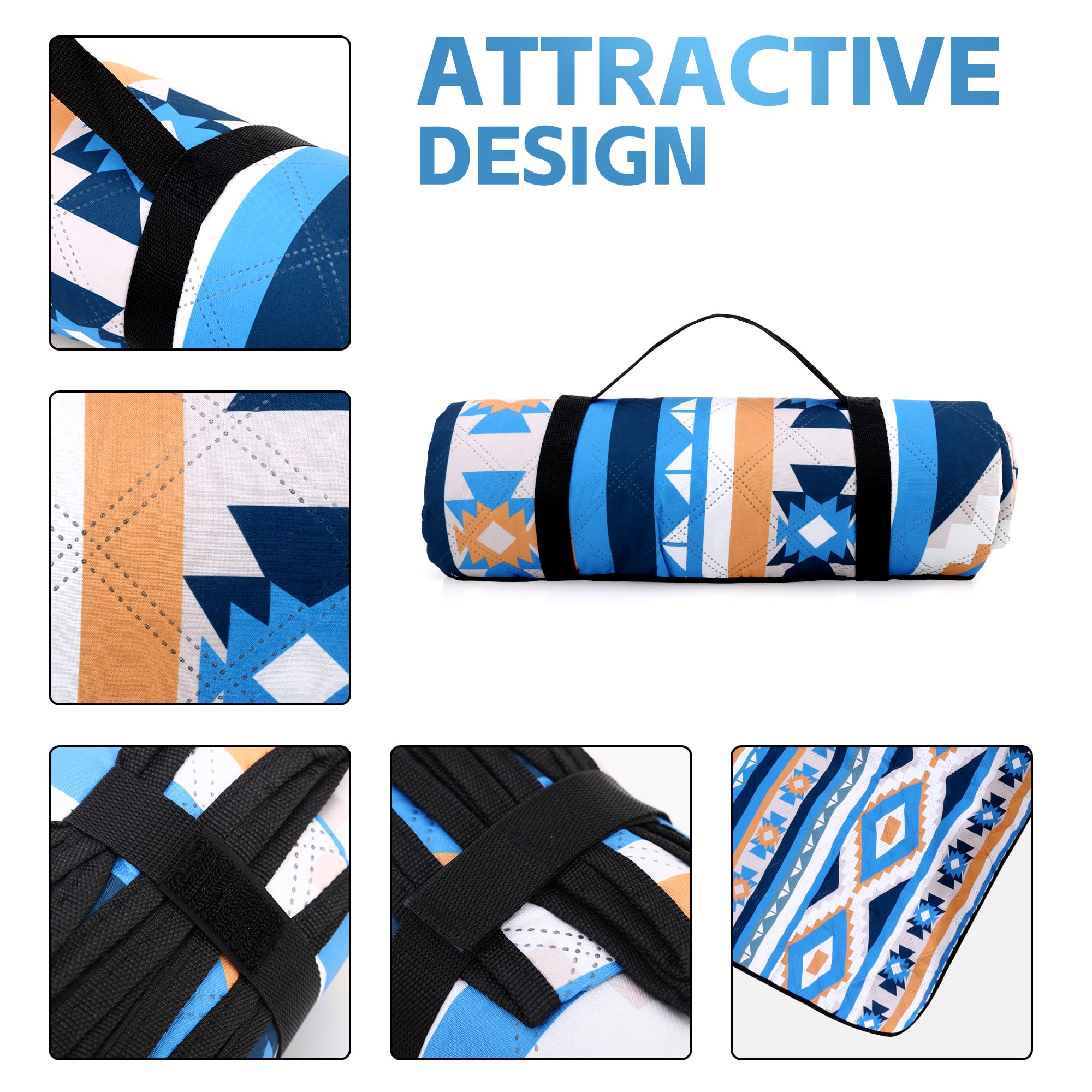 Grande couverture de pique-nique imperméable et résistante au sable portable pour la famille, les amis, les enfants, tapis de pique-nique lavable en machine pour camping, fête, herbe, plage parc, aire