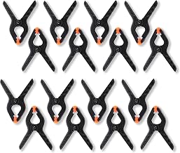 WON 2 PCS Photography Backdrop Support Spring Clamp 4.3"/11cm for Background Muslin, Canvas, Paper, Chromakey Screen, Heavy Duty Clip, Photo Studio, Backdrops Backgrounds Woodworking