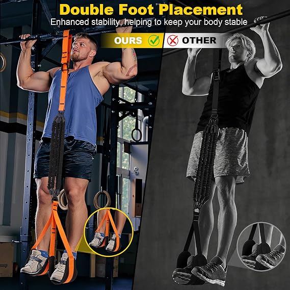 WELSPO Pull-Up Assist Bands, 4 Levels (30-120lb), w/Handle & Anchor