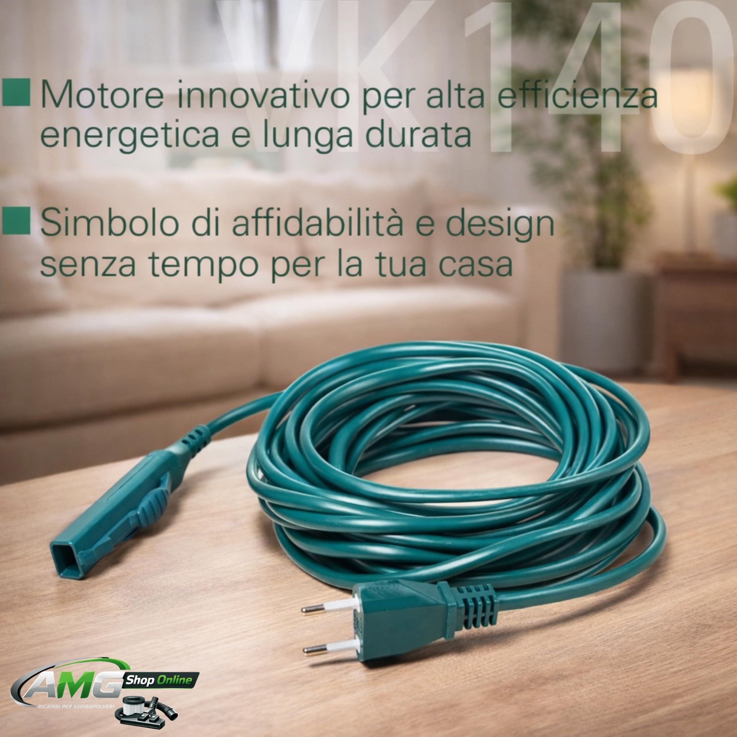 Aspirapolvere VK140 FOLLETTO + Spazzola HD40 + 6 Sacchetti, Sacco 2,5L, Filtri e Profumini Inclusi, Motore Originale, 74 dBA, 3 kg, Garanzia 2 Anni
