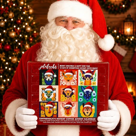Instant Coffee Advent Calendar 2026 for Adults – 24 Days Flavoured Countdown Gift Set – Secret Santa, Stocking Fillers, Xmas Eve Treats – Christmas, Gifts for Women & Men Coffee Lovers