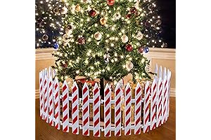 Soaoo 36 Pcs Christmas Tree Fences Decoration Red and White