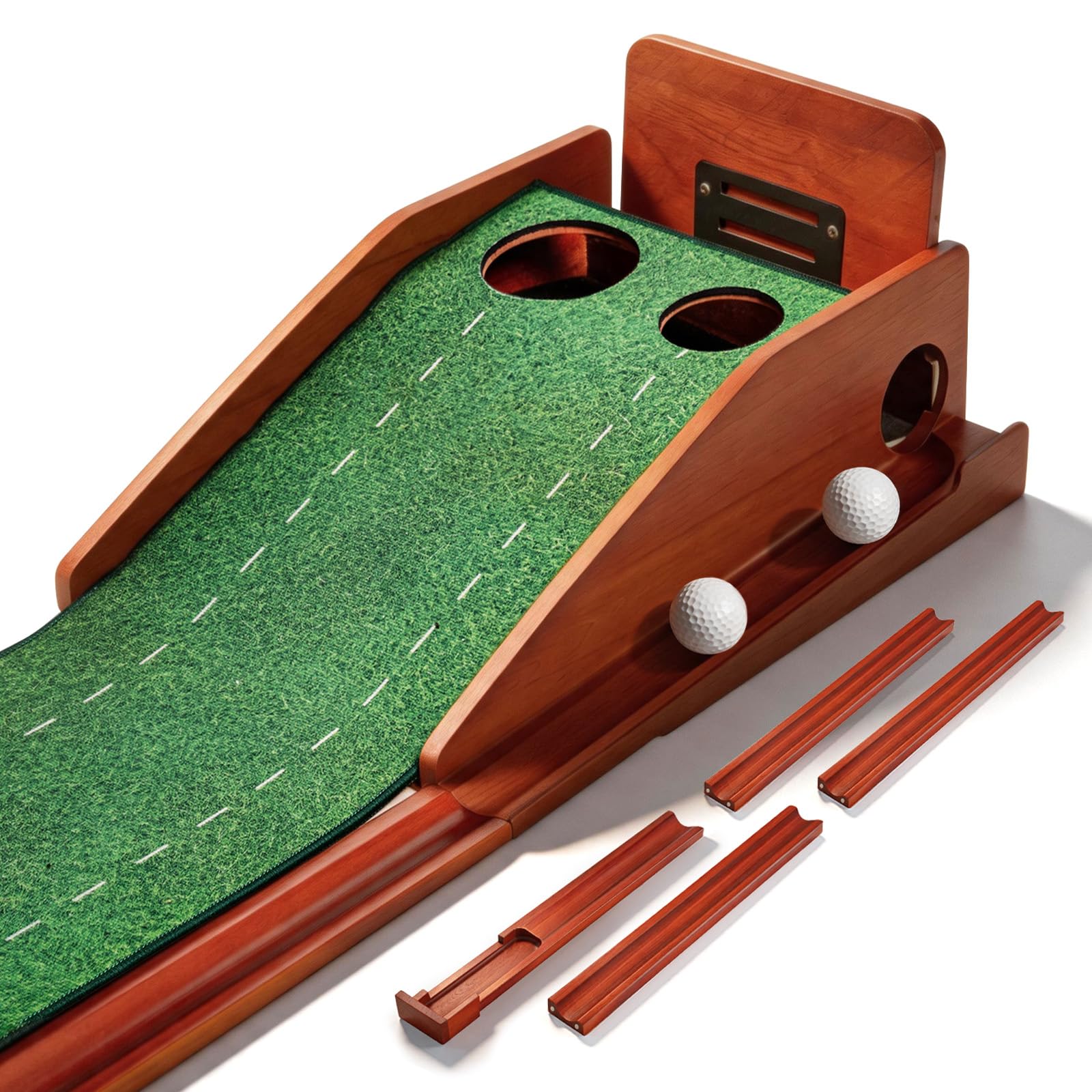 Golf Putting Mat with Three Levels and Distance Markers for Indoor Practice