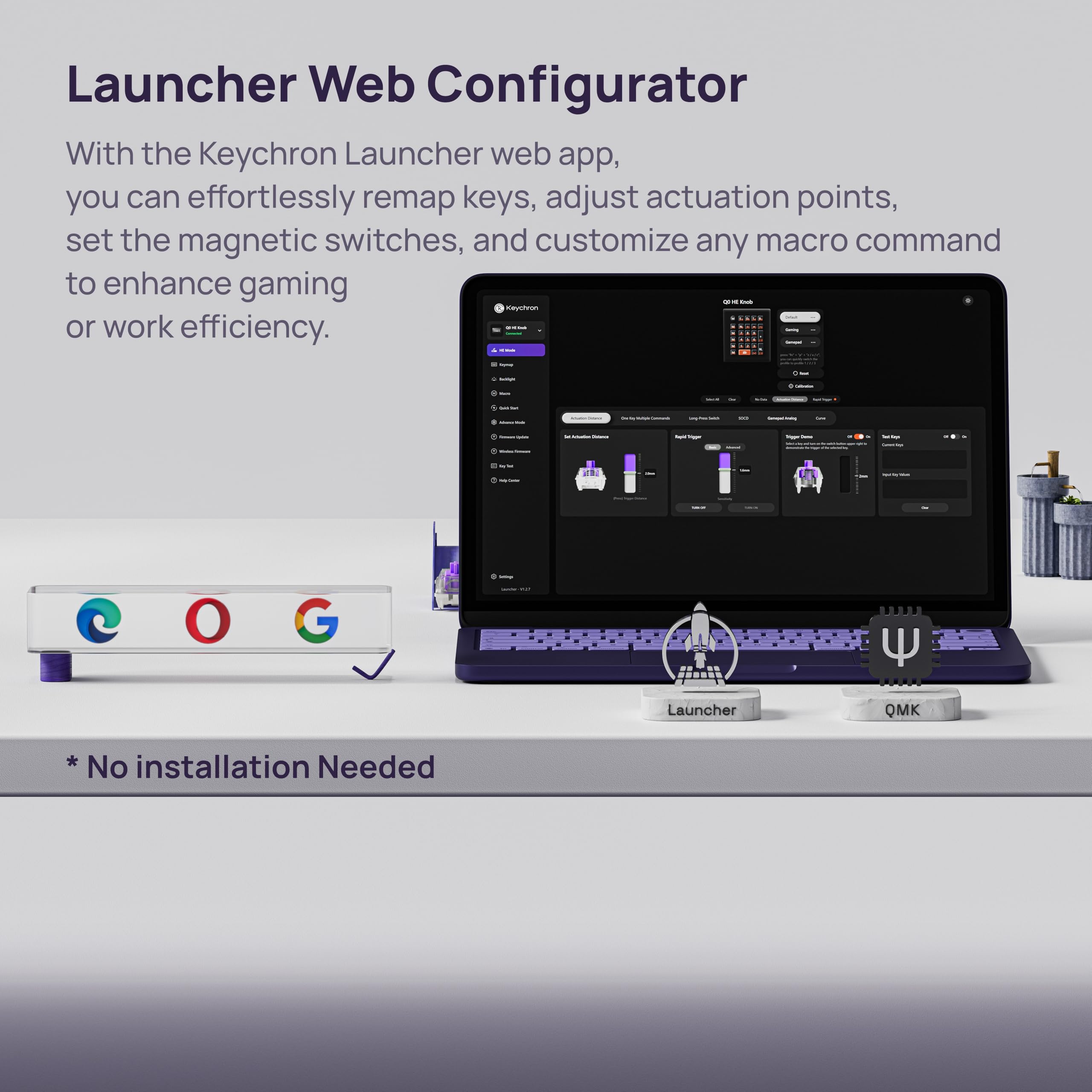 Keychron Q0 HE - Tastierino numerico magnetico wireless, 2,4 GHz/Bluetooth 5.1/Wired QMK, tastiera numerica sostituibile a caldo RGB con interruttore magnetico Gateron per laptop, Mac, Windows Linux