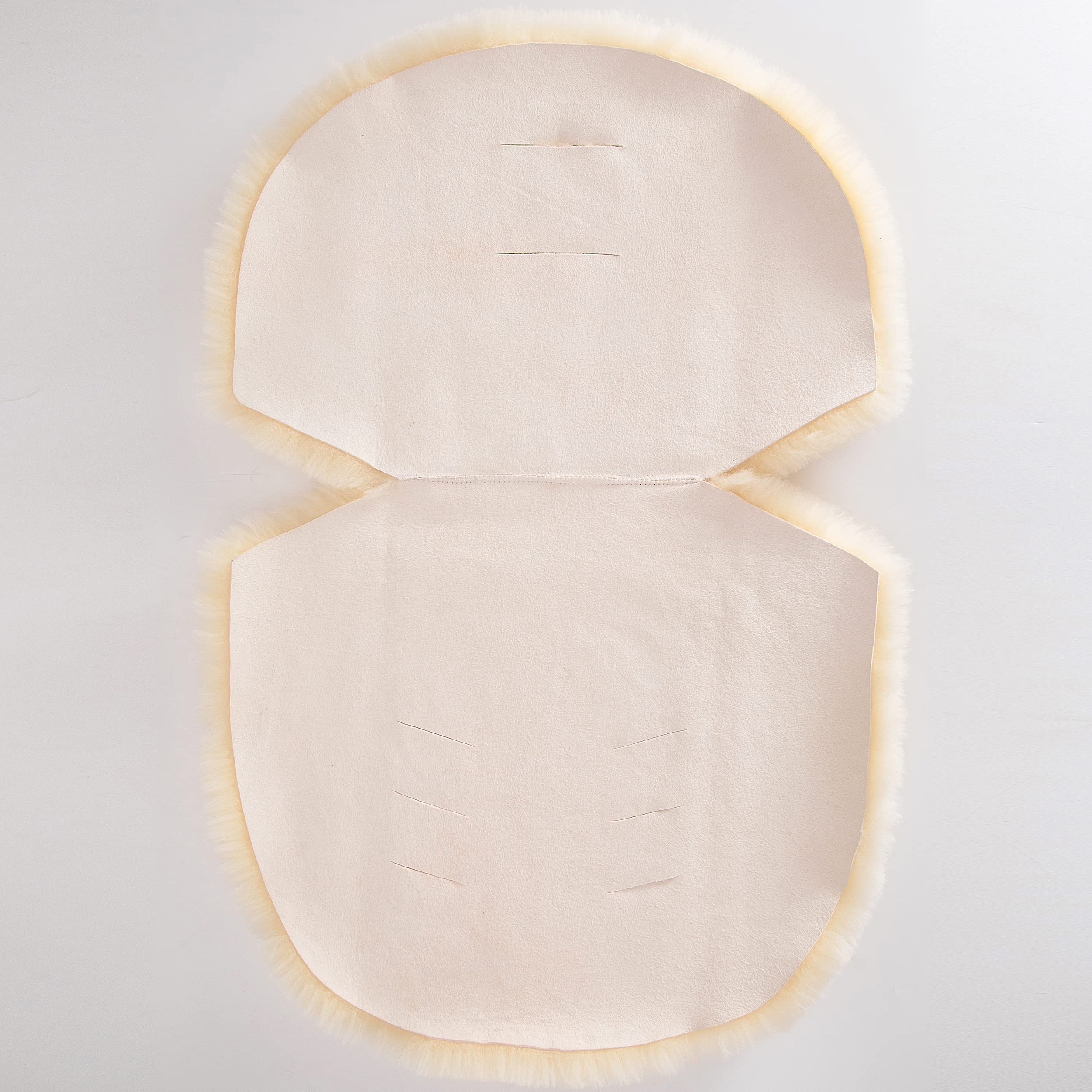 Fodera in lana di agnello per carrozzina, passeggino, passeggino, seggiolino auto, abbronzatura medica, beige (68,7 x 45,7 cm)
