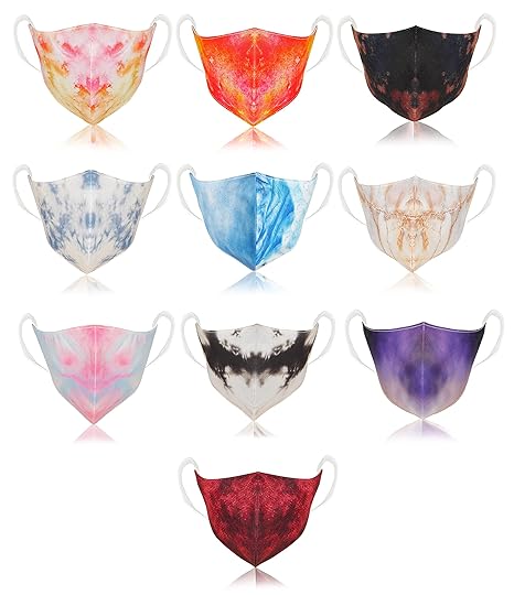 STAR WORK - Tie-Dye Fashion Print Cloth Face Mask Combo Washable Masks for Unisex