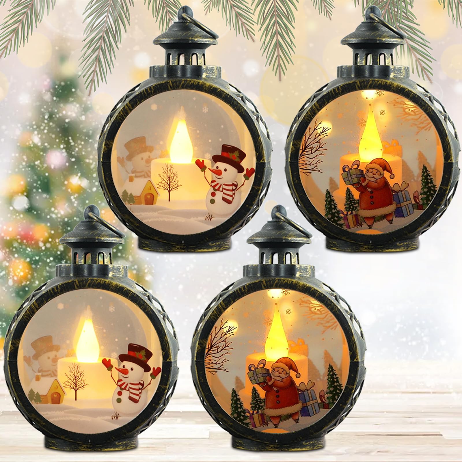 NASSMOSSE Collana di luci Natalizie da 3 Pezzi, Collana di Natale illuminata da 9 LED con 3 modalità Flash, Decorazioni Colorate per Forniture per