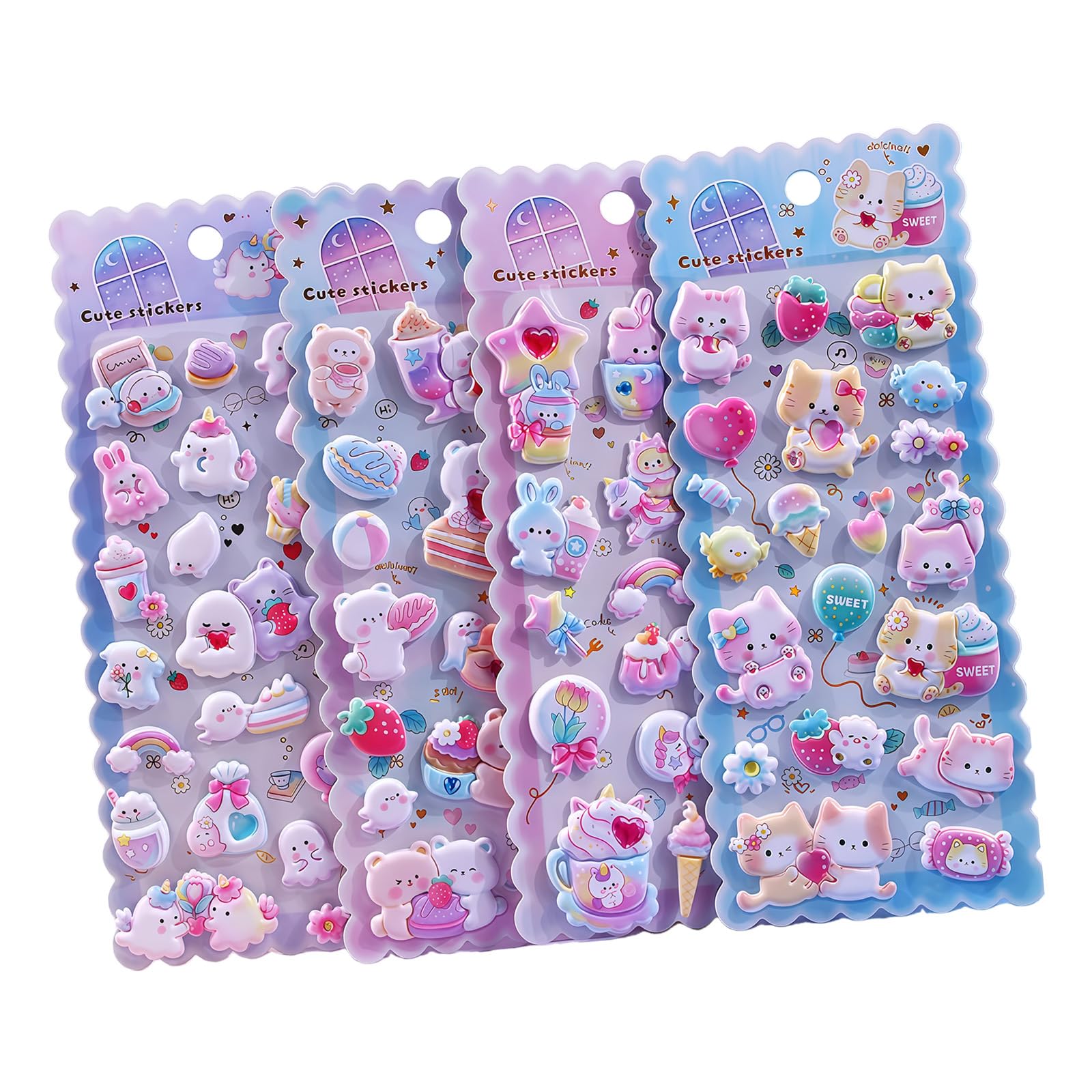 Puffier Sticker Sheets Decorative Stickers Adorable Small Stickers for Adult, Tiny Sticker for Scrapbooking for Scrapbooking
