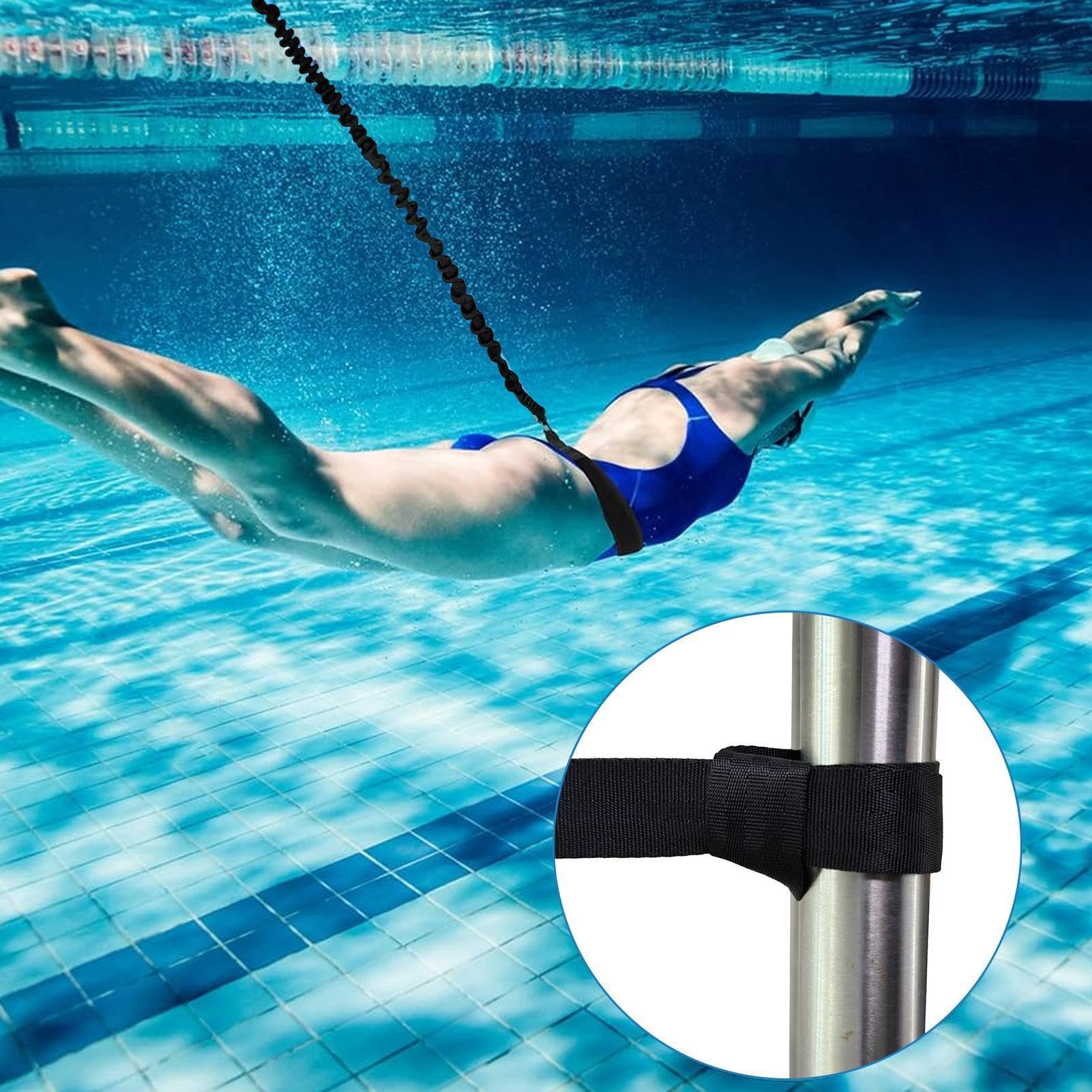 Ceinture de résistance pour natation – Harnais d'exercice aquatique, ceinture de natation pour piscine, pour femmes, hommes, jeunes et adultes, sports nautiques et