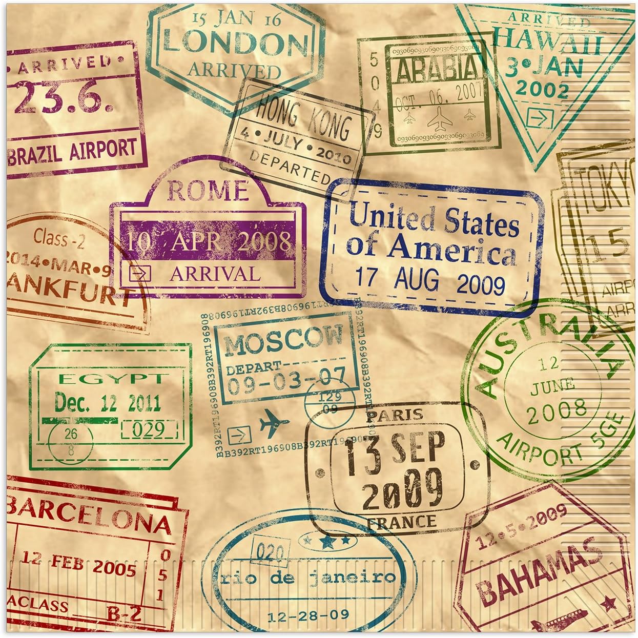 BeistleAround The World Luncheon Napkins Pack of 3