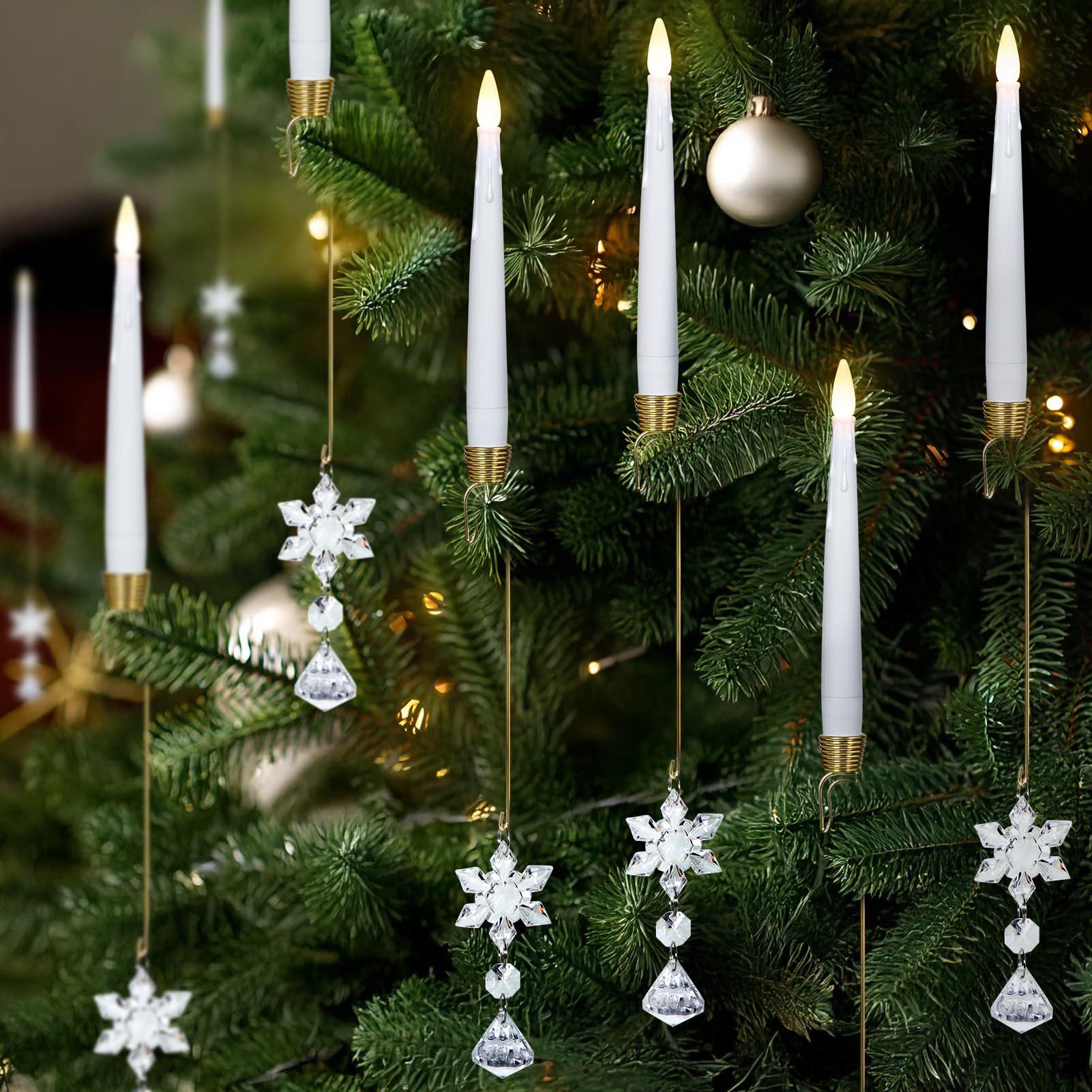 BRUBAKER Lot De 20 Bougies Pour Sapin De Noël - En Cire - Pour