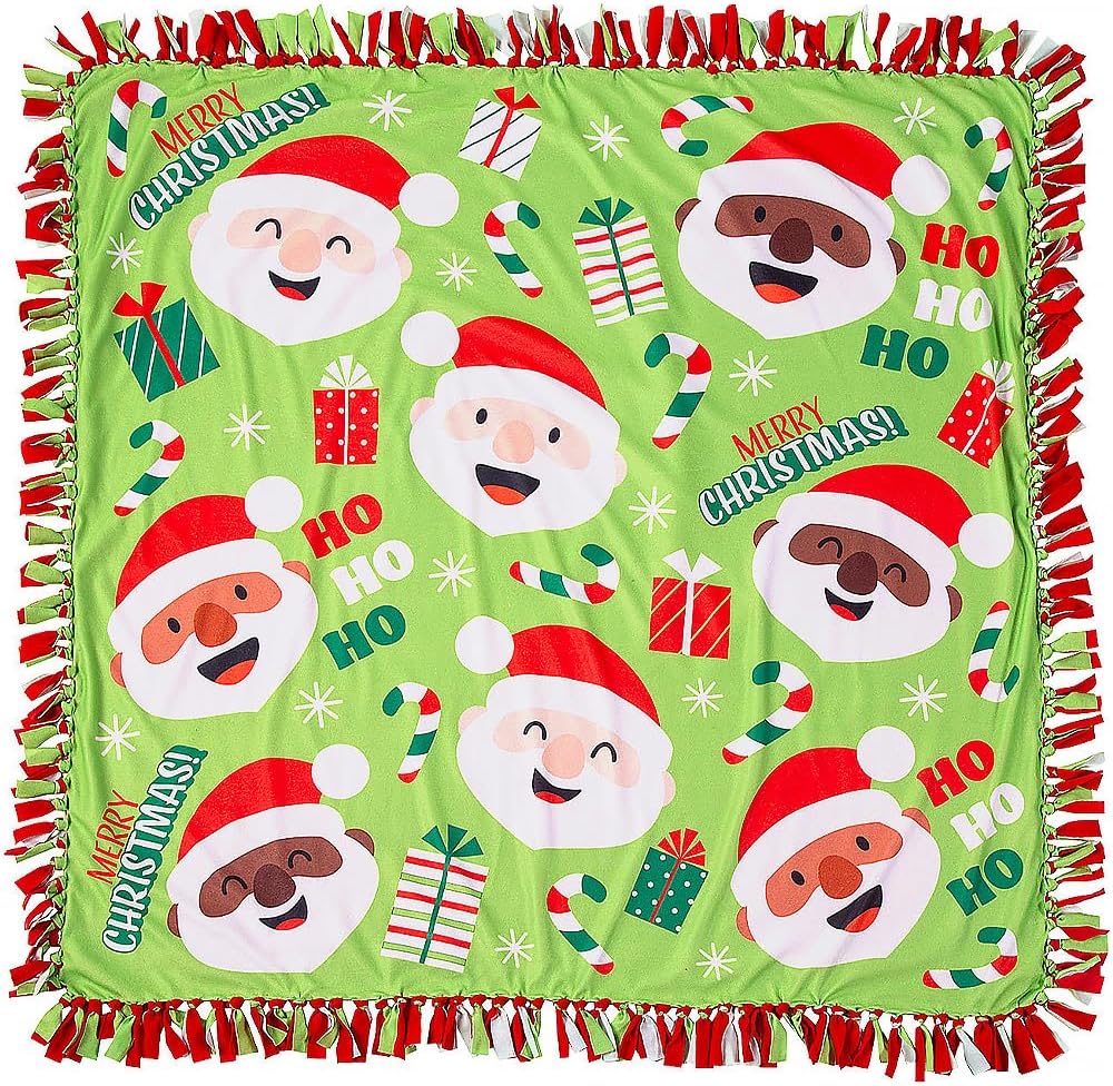 Fun Express Santa Fleece Tied Throw Craft Kit - Makes 1