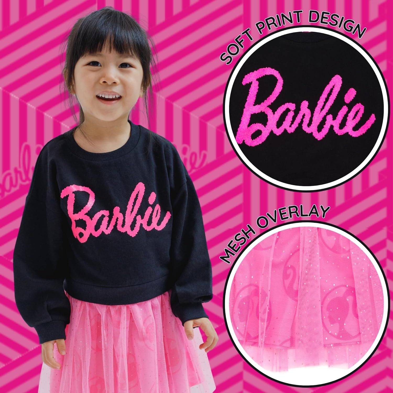 Barbie Girls French Terry Dress Toddler to Big Kid - Image 4