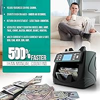 Vista 4 de Kolibri Máquina de contador de dinero de billetes mixtos todo en uno, detección de falsificaciones, contador de monedas mixtas