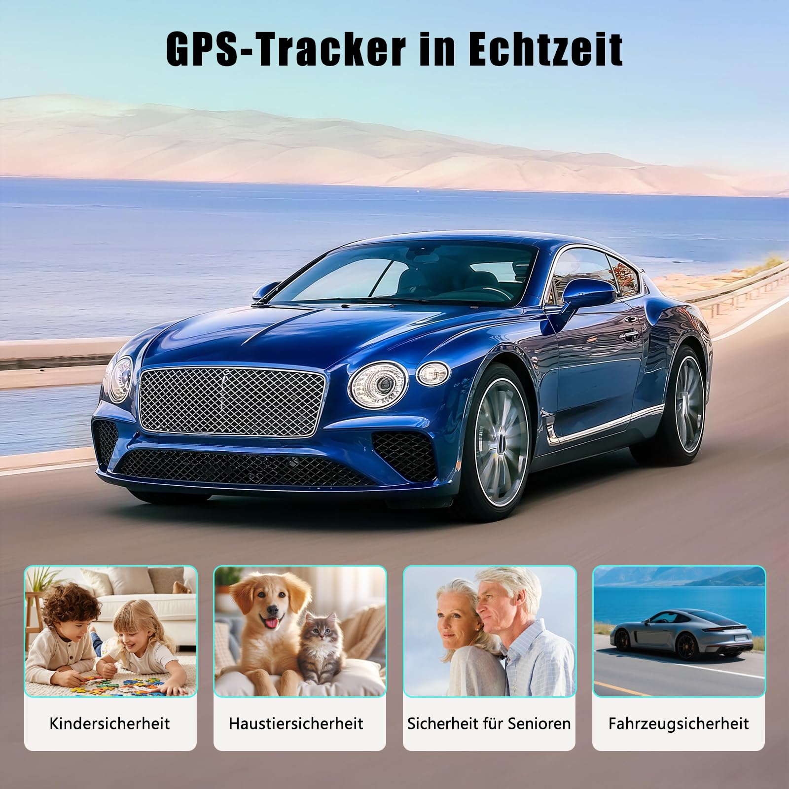 GPS-Tracker für Auto Motorrad Fahrzeuge, Kompatibel mit iOS＆Android, Magnet Versteckte Smart Tag Finder Ohne ABO Monatliche Gebühren, Vehicles Tracker mit Echtzeit-Standortbestimmung (2er Schwarz)