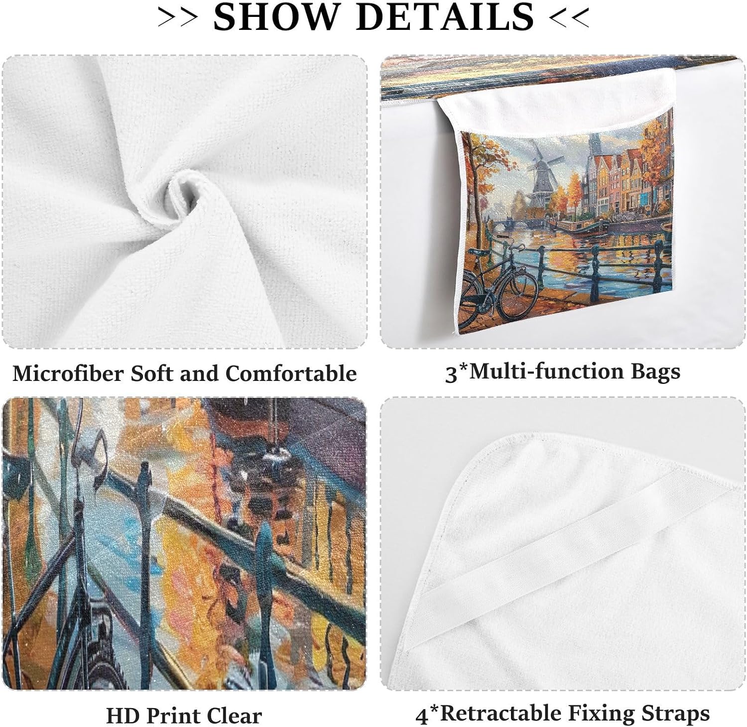 FRMG Bicycle Cityscape Patio Chaise Lounge Covers Beach Chair Cover Beach Chair towel lounge chair towel cover 2013670a