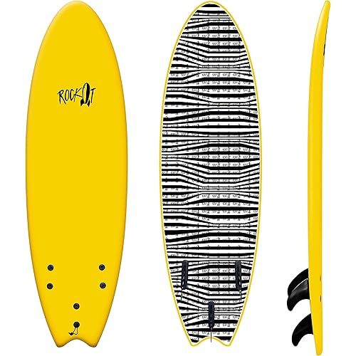 Rock-It 6' Albert Performance Fish Soft Top Surfboard Surf Board, Foam Surfboard, Kids Surfboard, Adult Surfboard, Tabla De Surf, Beginner Surfboard