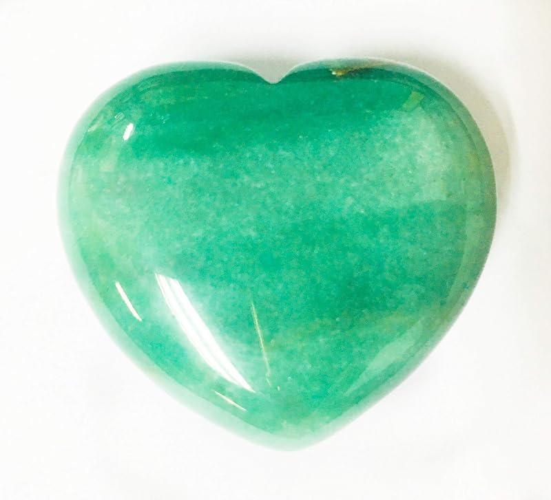 Healing Crystal Heart Love Carved Palm Worry Stone Chakra Reiki Balancing (Green Aventurine)