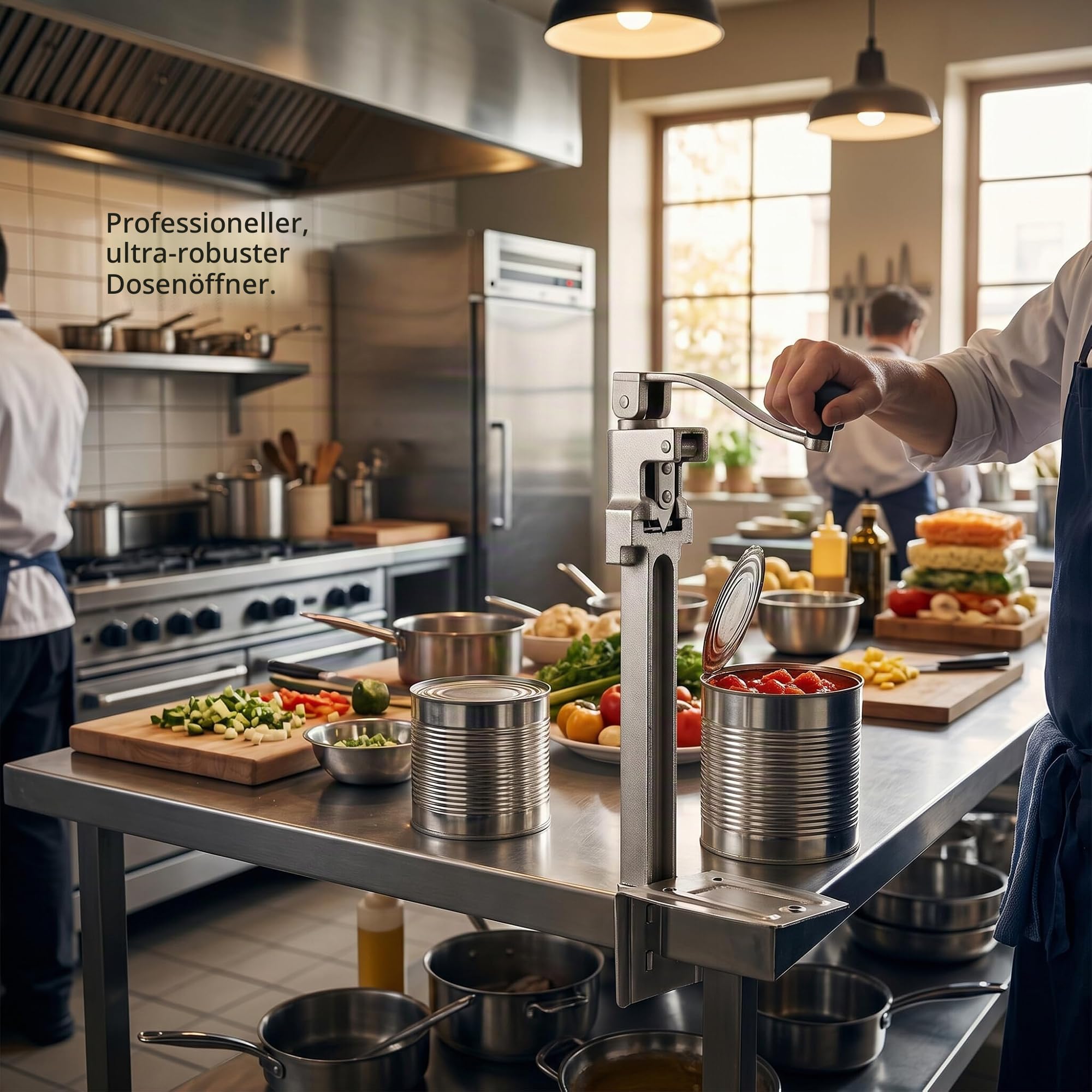 Ausla Tischdosenöffner, Dosenöffner aus Stahlguss, Büchsenöffner für große Dosen bis zu 48,3 cm, Gastronomie Gastro Dosenöffner für kommerzielle Restaurantküche