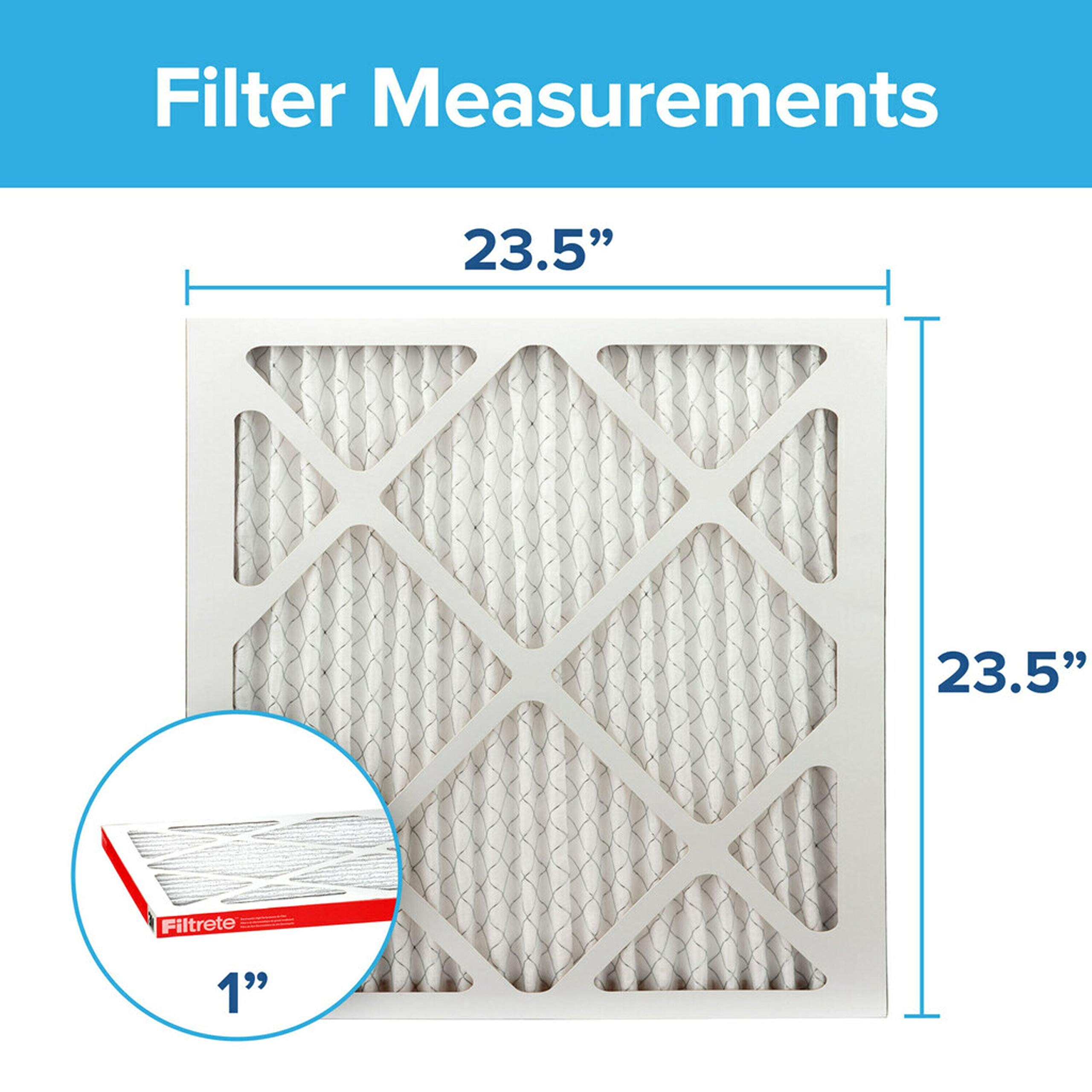 Filtrete 23.5x23.5x1, AC Furnace Air Filter, MPR 1000, Micro Allergen