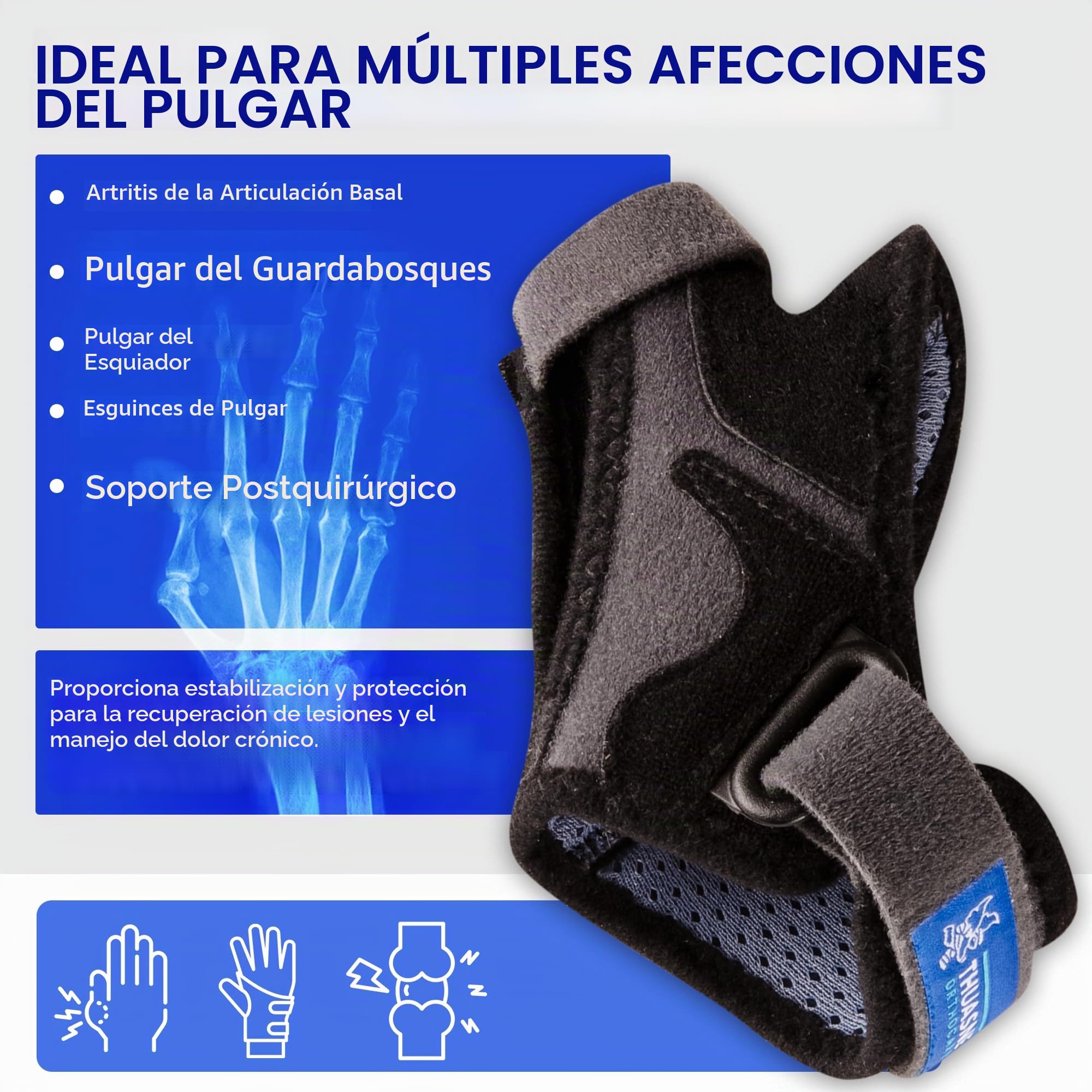 Ortesis inmovilización de pulgar Ligaflex Rhizo - Derecha Talla 1/XS