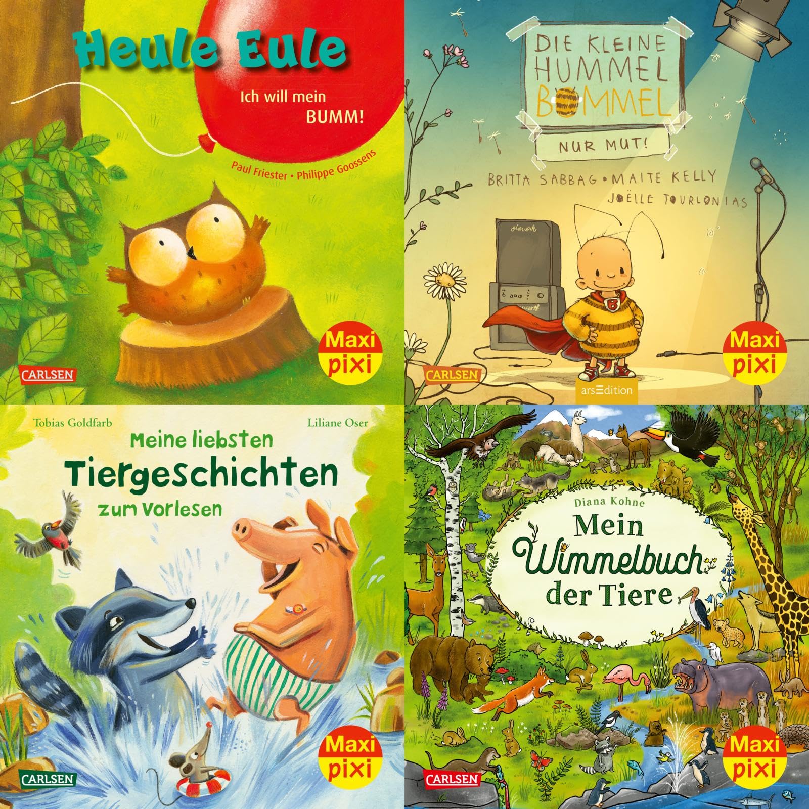 Maxi-Pixi-4er-Set 103: Bilderbuchspaß mit tollen Tieren (4x1 Exemplar): 4 Minibücher für Kinder ab 3 Jahren