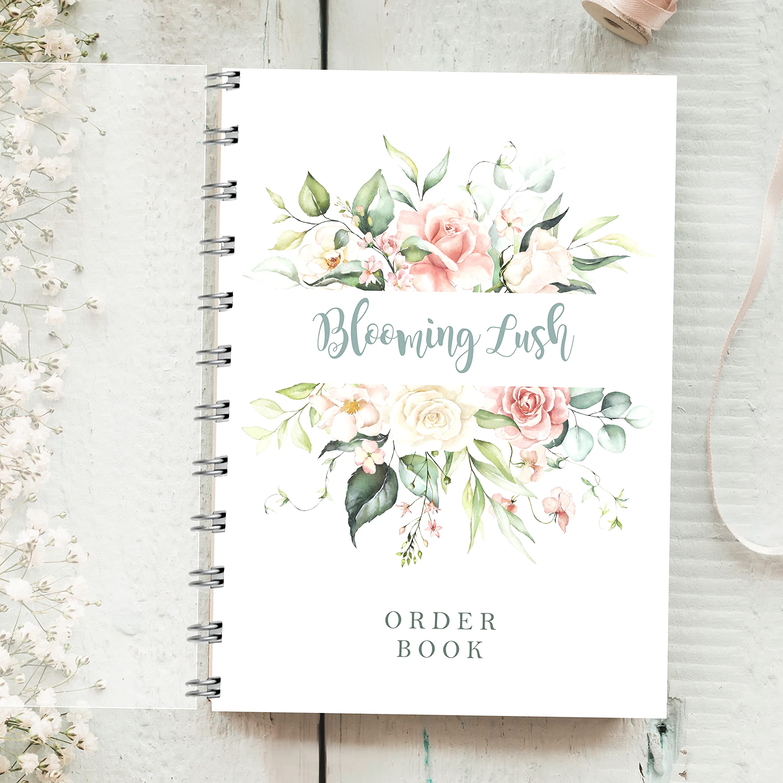 Personalised Order Book Rose Bouquet Order forms, Customer Purchase Log Sales