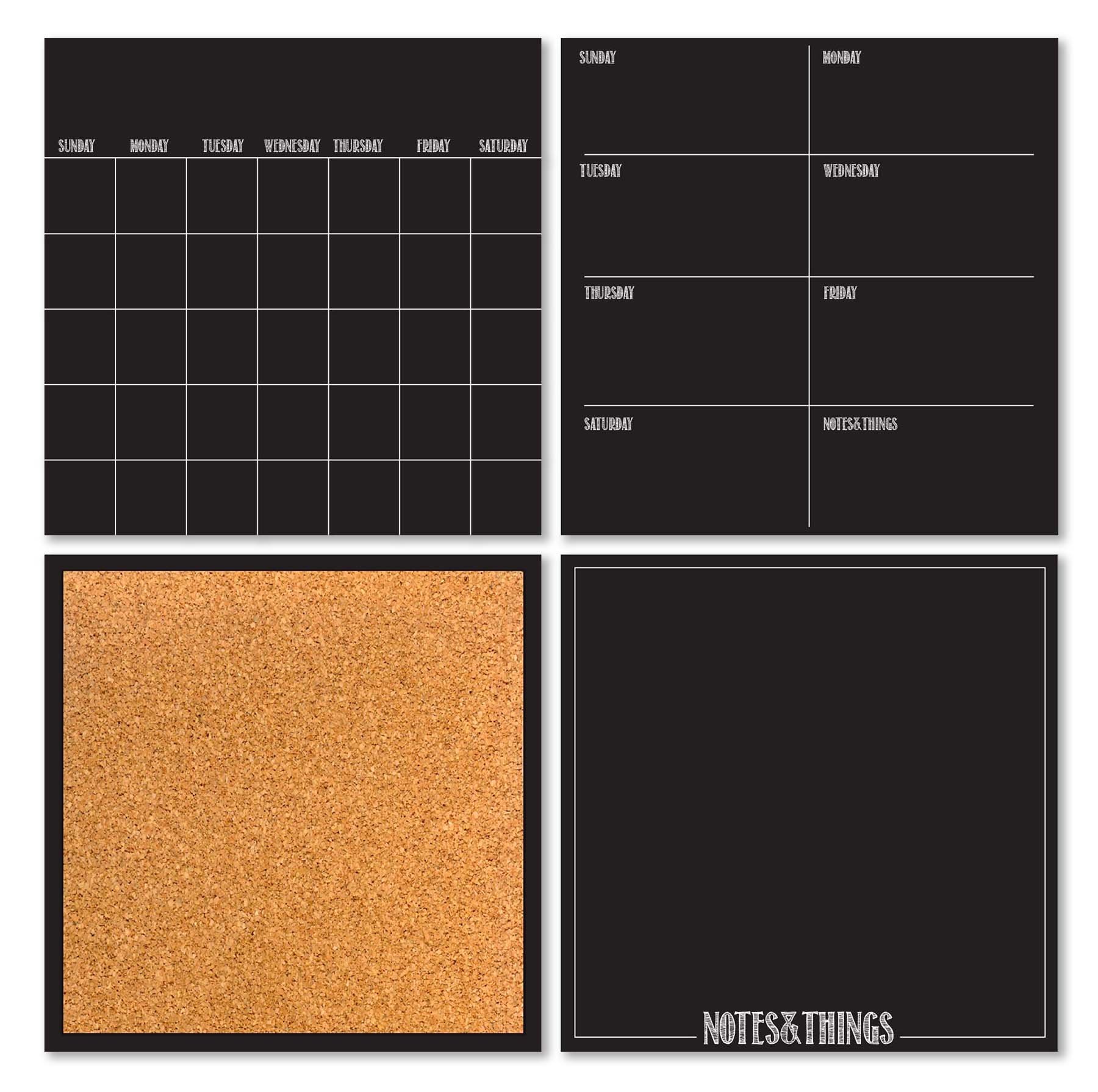Wall Pops WPE1875 4 Piece Organizer Kit, Black