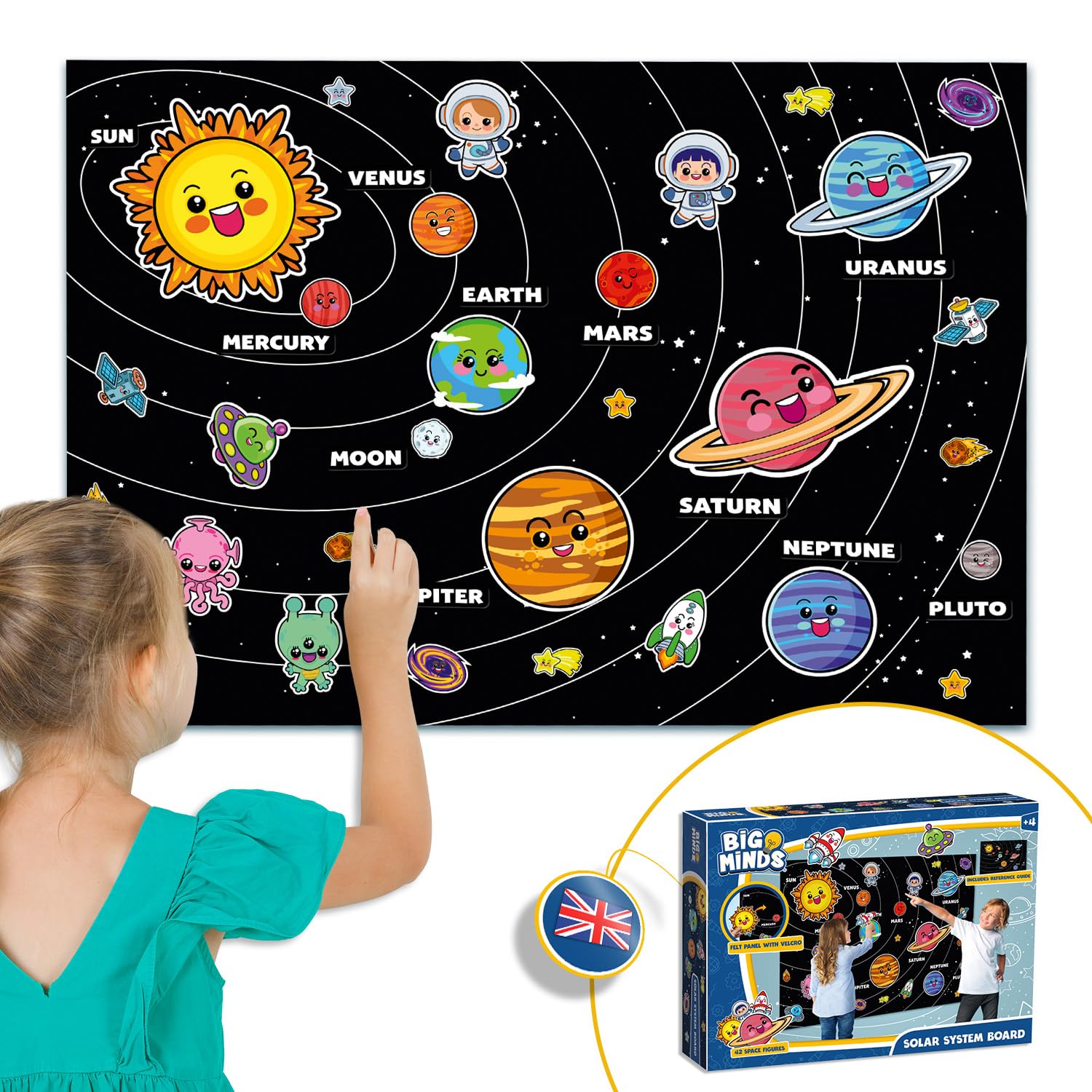 Big Minds - Discover The Solar System | Solar System For Kids With Figures | Montessori Toys | Gifts For Boys And Gifts For Girls | 4 Year Old Girl Gifts | 4 Year Old Boy Gifts