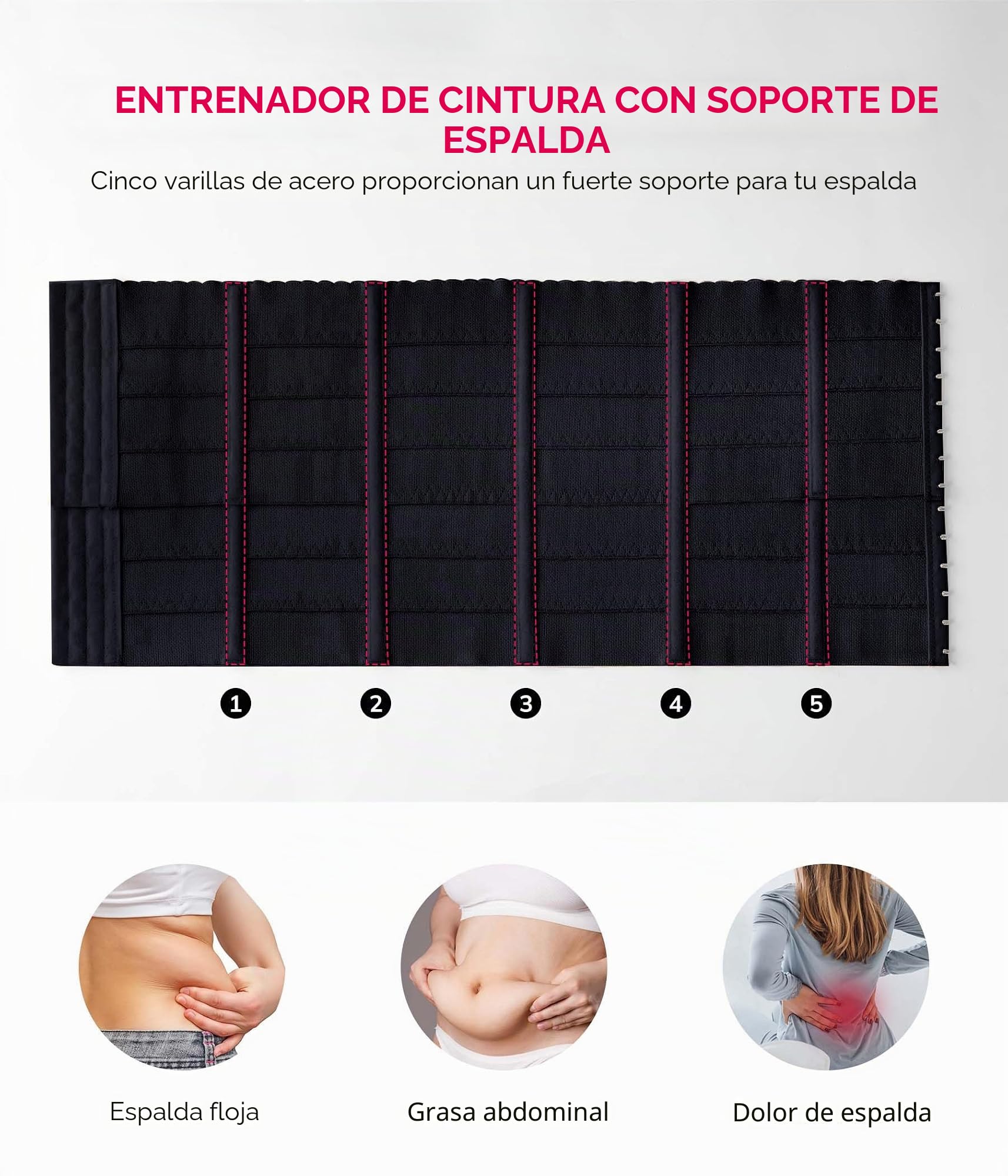 KUMAYES Fajas Reductoras Mujer Moldeadora Waist Trainer Corset Reductor Cinturón Abdomen Segmentada Faja Colombiana Corsé Bustier Shapewear Postparto
