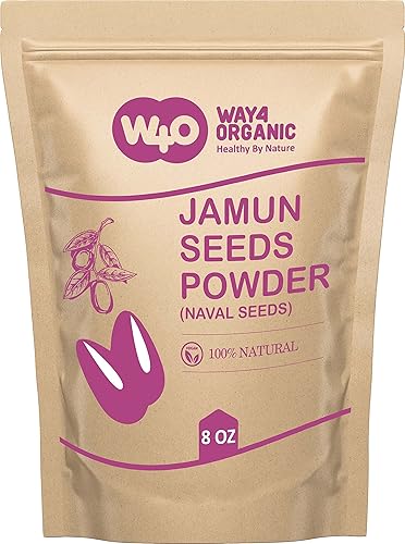 Semilla de Jamun en polvo de 8 onzas (12 libra)  Jambul  Syzygium Cumini  Fruta de mora india  ciruela Java negra  Eugenia Jambolana - Way4Organic -