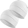EINSKEY Unisex Skull Caps, 2-Pack Cotton Beanie Hat for Running Cycling Sleeping Cap Chemo Headwear Hard Hat Helmet Liner