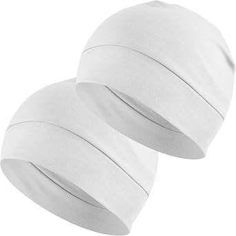 EINSKEY Unisex Skull Caps, 2-Pack Cotton Beanie Hat for Running Cycling Sleeping Cap Chemo Headwear Hard Hat Helmet Liner