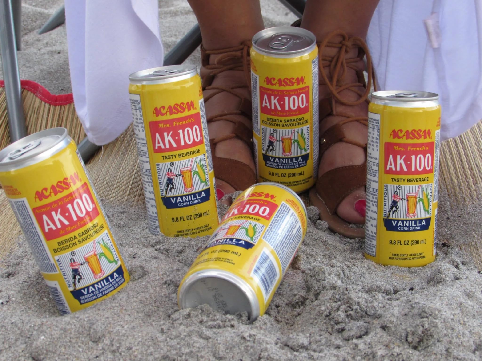 Acassan Mrs. French Ak-100 Vanilla Corn Drink, 9.8 fl Oz (Pack of 12)