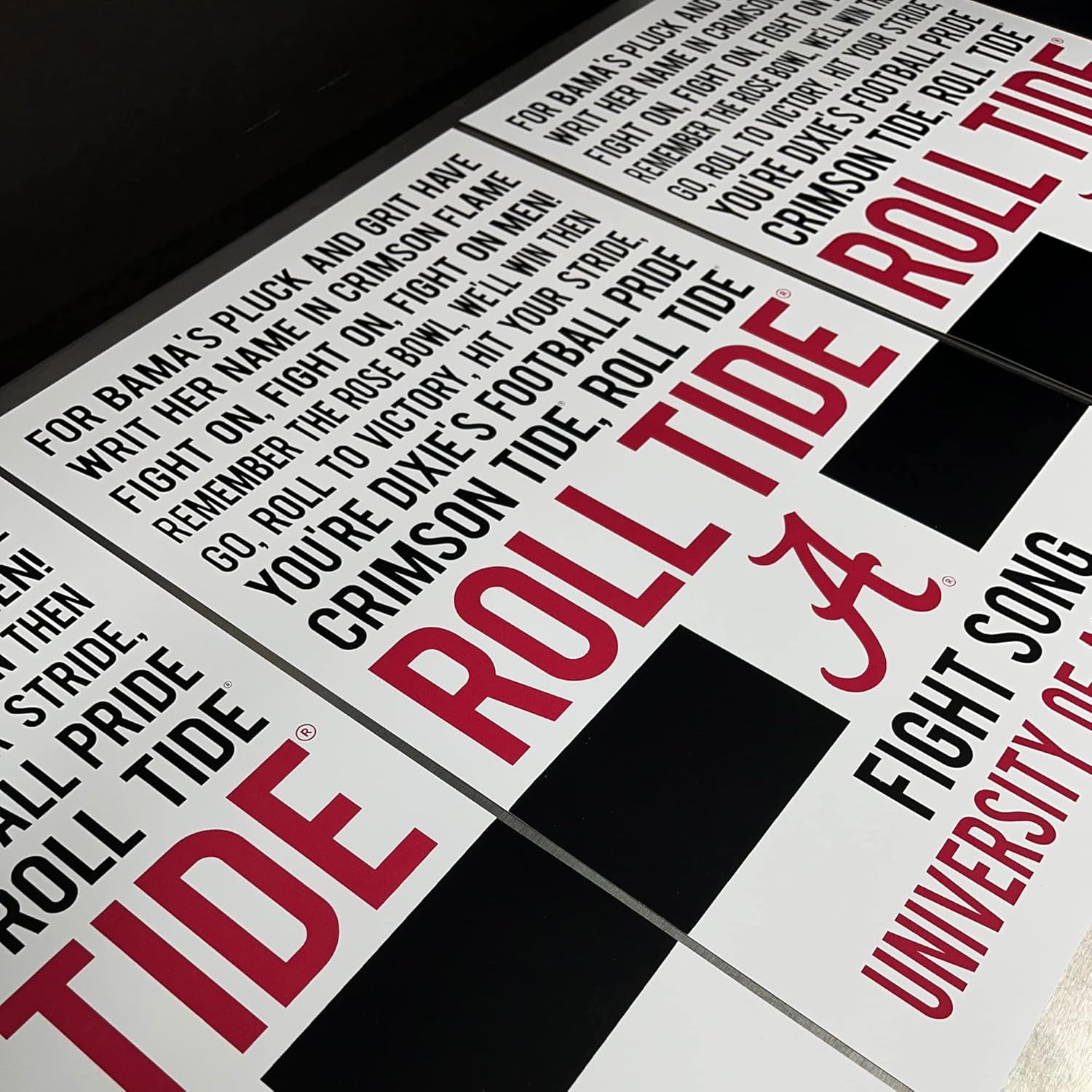 Alabama Crimson Tide Gift - Roll Tide Poster - Officially Licensed Art Print - 13x19" - Yea Alabama Fight Song Poster (No Frame)